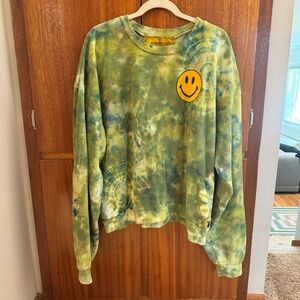 Aviator Nation Hand Dyed Smiley Sweatshirt- Relaxed Fit